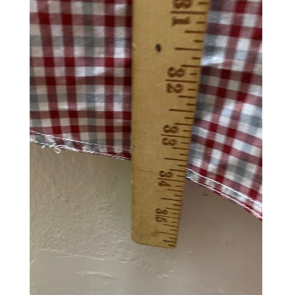 Drake Clothing Company Men's XL OU Logo Plaid Long Sleeve Fishing Shirt Red Gray - Picture 9 of 12